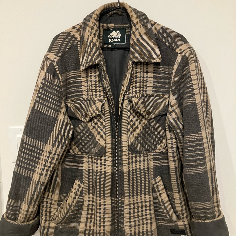 Roots Men's Plaid Jacket - Black and Tan